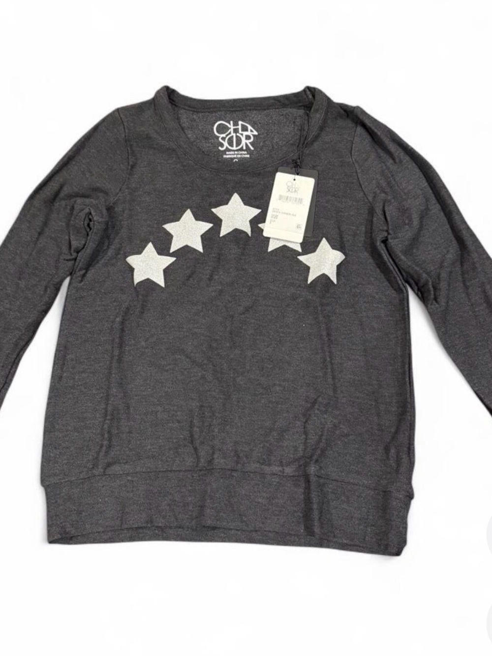 Chaser Kids Charcoal Gray Star Sweatshirt - Long Sleeve